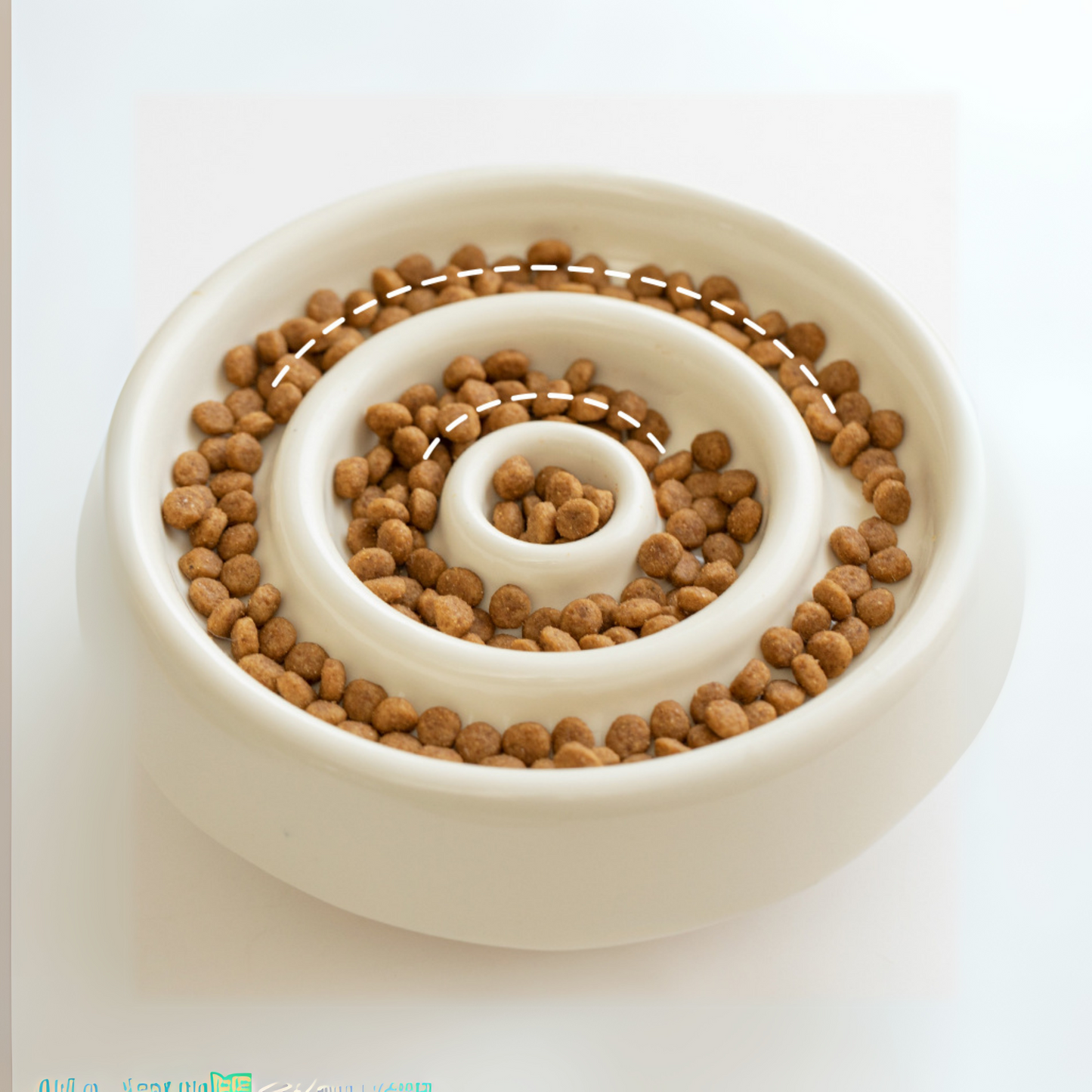 Mizunami Bowl™ – Slow Feeder with Solid Wood Base